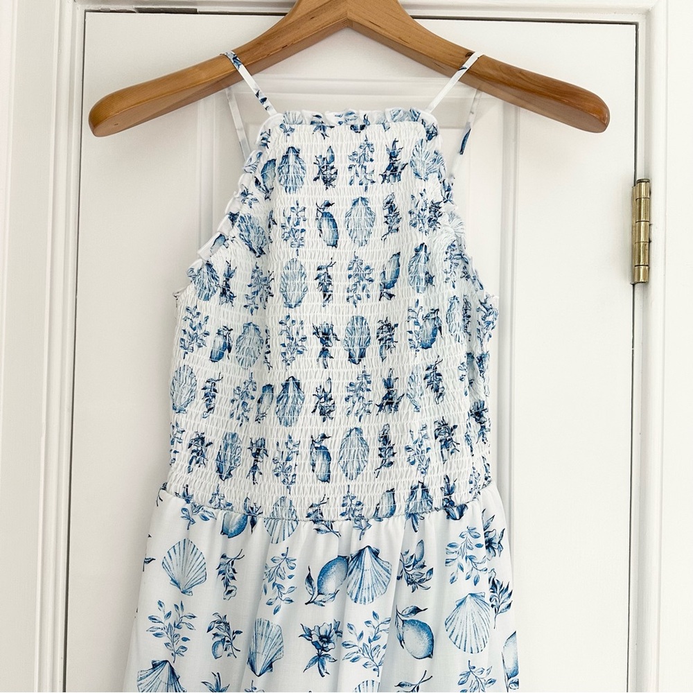 Ann Taylor Blue Seashell Tile Dress - Picture 5 of 9